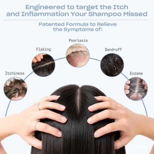 Hydrocortisone 1% Shampoo for Itchy Flaky Dry Scalp Relief - Salon Quality, Hypoallergenic, Safe for Color-Treated Hair