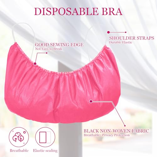 Pink Disposable Bras for Women - Nonwoven Spa Tops, Pack of 100