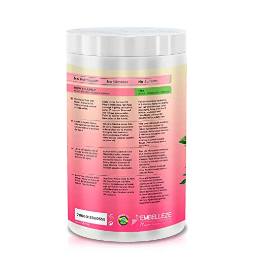 Novex Coconut Oil Deep Conditioning Mask, 35 oz - Infused with Pure 100% Organic Coconut Oil
