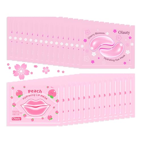 Sulily 30 Pairs Lip Mask & Under Eye Patches, Pink Collagen Hydrogel Eye Patch, Eye Mask Pink Pads, Bulk Gifts, Party Favors, Small Gifts, Gifts for Women, Birthday Gifts for Women, Mothers Day Gifts