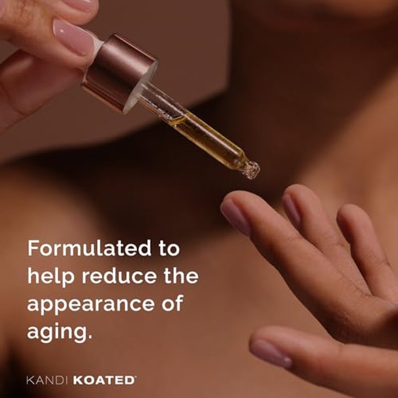 Kandi Koated Age-Renewal Face & Neck Oil Burruss ? Botanical Oil with Jojoba, Vitamin C, Green Tea & Coffee Extract ? Hydrating, Firming, Vegan Skincare, 1 fl oz