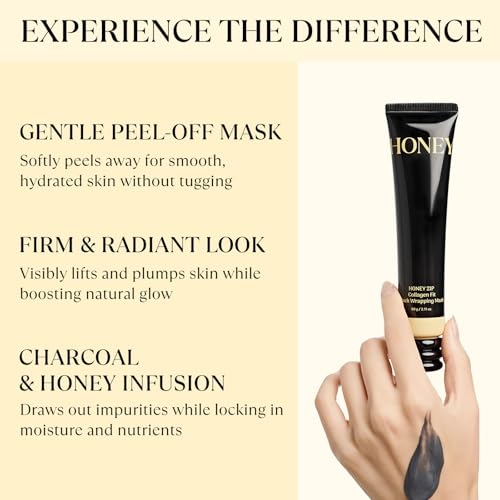 Honey Collagen Peel Off Face Mask with Charcoal for Hydration & Skin Glow - 60g