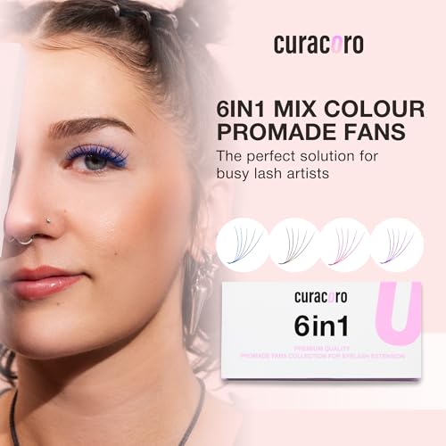 Curacoro Dark Brown Promade 5D Volume Lash Fans 9-14mm CC Curl for Eyelash Extensions