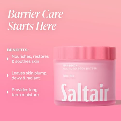 Saltair Body Oil and Multi-Lipid Body Butter Set ? Deep Moisture, Hydrating After-Shower Skincare Duo ? Pink Beach Scent