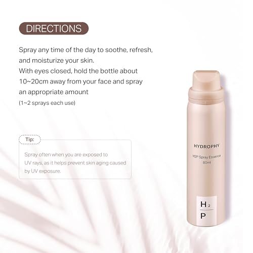 H2P Spray Essence, Micro Fine Fog Spray Type, Calming and Hydrating Facial Daytime Skin Maintenance Spray Essence, Korean Skin Care (80ML, 2.71 Fl Oz)