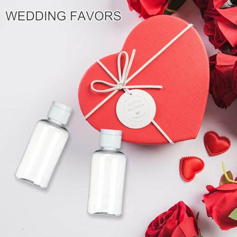 100Pack 1.7oz/50ml Plastic Empty Squeeze Bottles with Flip Cap Hand Sanitizer Bottle small travel Size bottles Refillable Container for Shampoo Lotion Cream Body Soap Baby Shower Wedding Party Favors