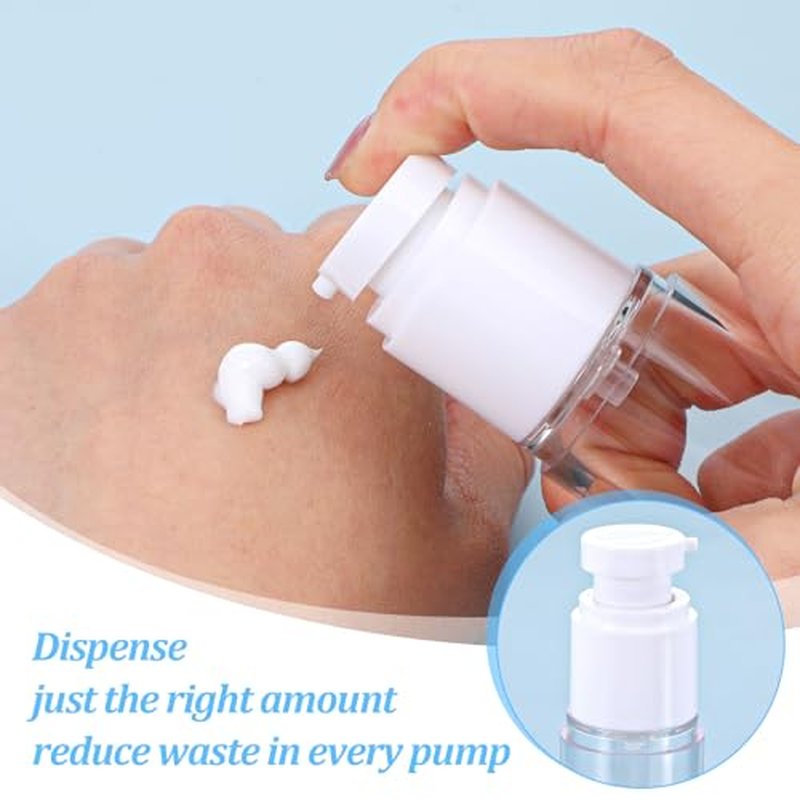 35 Pcs Clear Airless Pump Bottles Refillable Cosmetic Travel Size Dispenser Vacuum Plastic Travel Bottles Empty Lotion Pump Dispenser Liquid Toiletry Container