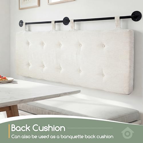 HIGOGOGO Queen Size Wall-Mounted Headboard Beige with Button Tufting