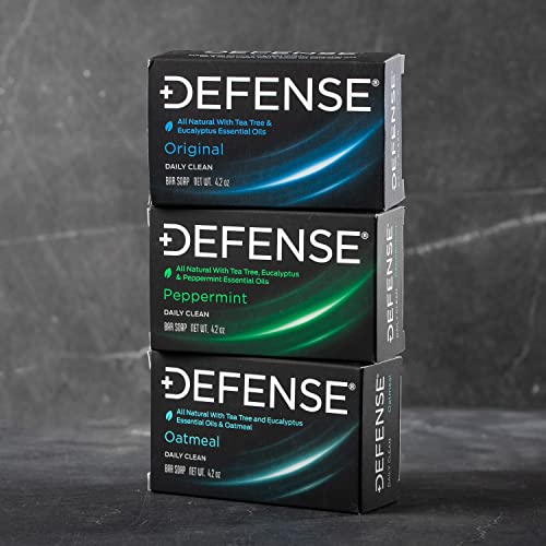 Defense Soap All Natural 3-Bar Tea Tree Oil Variety Pack - Contact Sport Skin Care
