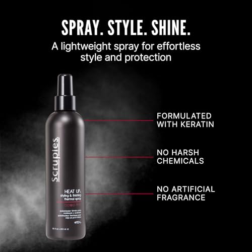 Heat Protectant Hair Spray with Hold & Texture - Lightweight Thermal Styling Spray 8.5 oz