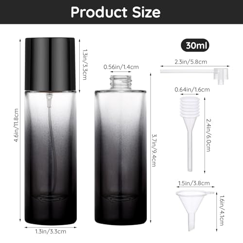 Segbeauty 1oz Perfume Spray Bottle, 3pcs 30ml Glass Travel Bottle Refillable, Travel Cologne Sprayer for Men, Black Portable Empty Cologne Atomizer, Perfume Making Kit for Women, Mini Spray Bottles