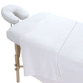 LONDON LINENS Pack of 2 Extra Thick 3 Piece Massage Table Sheets Set - 100% Natural Cotton Flannel - Includes Massage Table Cover, Massage Fitted Sheet, and Massage Face Rest Cover (White)