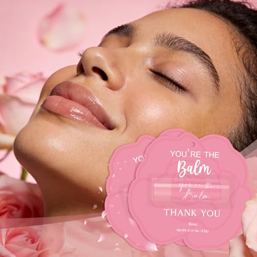 Thank You Rose Lip Balm Set - 30 Pcs Bulk Gifts for Wedding Bridal Shower Bachelorette Baby Shower Party Favors - You Are The Balm Variation of THIS listing