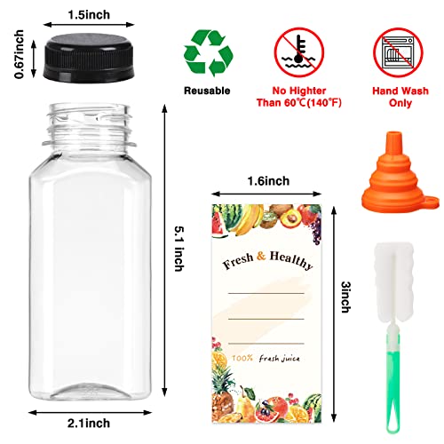 8oz Plastic Juice Bottles with Caps - 134 Pack, Reusable Food Storage Containers