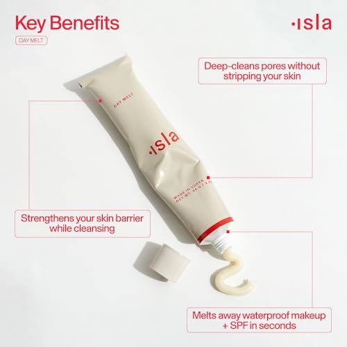 ISLA Day Melt Cleansing Balm Melts Makeup, SPF & Pollution Without Stripping, Olive Fruit Oil, Crystalline Cellulose & Vitamin E, Barrier-Safe Balm-to-Milk Cleanser, 2.99 oz