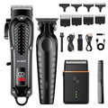 WAIKIL Cordless Hair Clippers for Men,Professional Barber Set with T Outliner Trimmer and Foil Shaver,LCD Display,Rechargeable Beard Trimmer Grooming Kit