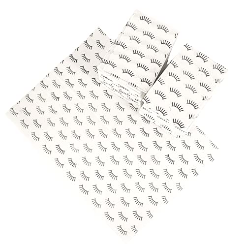 Disposable Lash Extension Bibs 125 Pack - White with Lash Print for Eyelash Artists