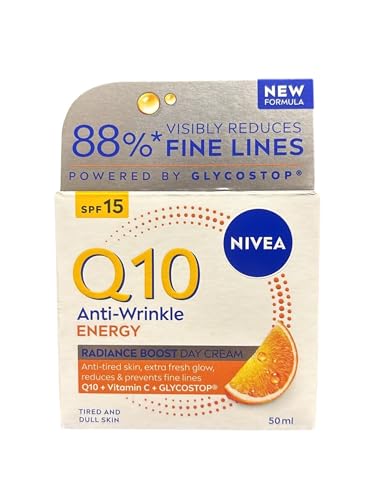 NIVEA Q10 Plus C Anti-Wrinkle Energy Day Cream 50ml - Rejuvenating Face Moisturizer with Vitamin C & Coenzyme Q10