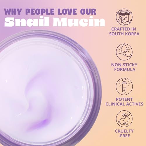Korean Snail Mucin Moisturizer Gel Cream - 3.52 oz, Brightening & Hydrating