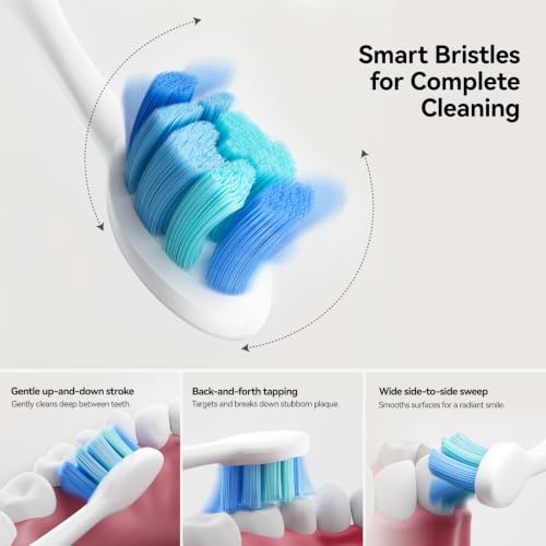 Electric Toothbrush for Adults 180-Day Battery Life 5 Modes & 8 Heads