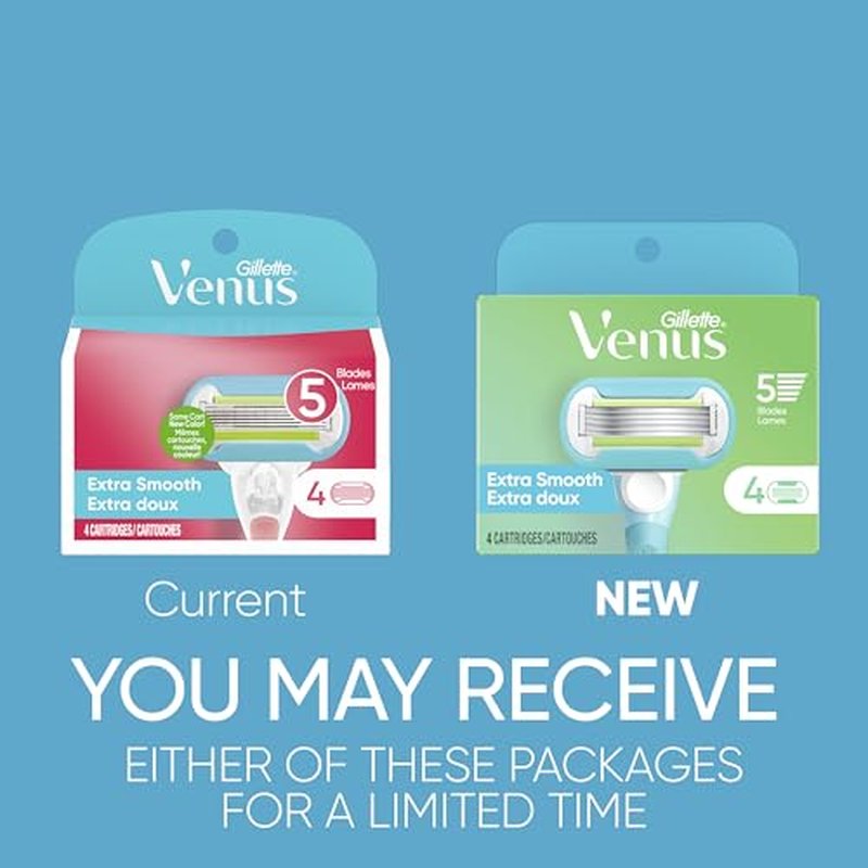 Gillette Venus Extra Smooth Womens Razor Blade Refills, 4 Count, Designed for a Close, Smooth Shave