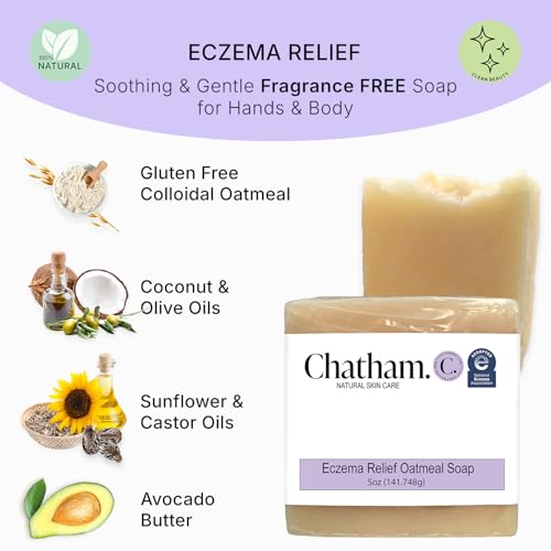 Chatham Natural Skin Care Eczema Relief Oatmeal Soap, oatmeal bath, treatment for eczema rosacea, psoriasis (4)