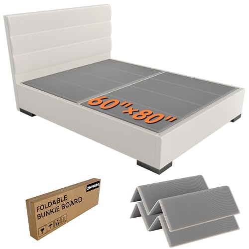 Znnam Queen Size Heavy Duty Bunkie Board with Foam Padding – 60x80" Bed Support Platform for Sagging Mattress