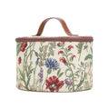 Signare Tapestry Toiletry Bag Makeup Organizer bag for Women with Sunflower Poppy Butterfly Dragonfly Morning Garden Design (TOIL-MGD)