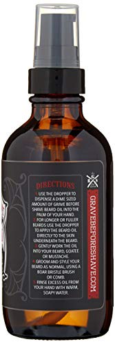 Beard Oil Bay Rum Scent - 4 Oz. Conditioning Oil for Shiny, Healthy Beard & Skin - Grave Before Shave
