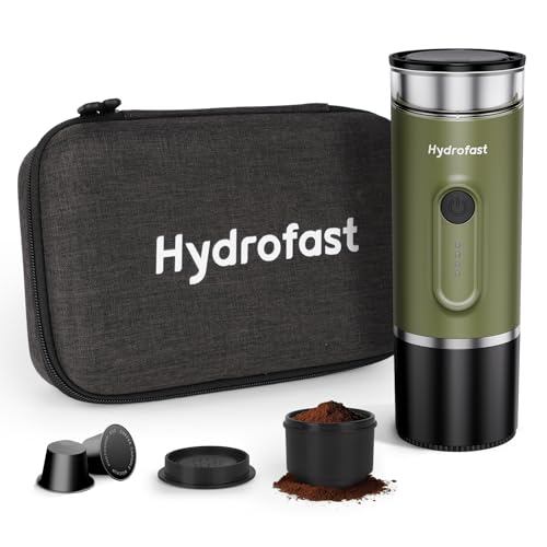 Hydrofast Army Green Portable Electric Espresso Machine with Rechargeable Battery