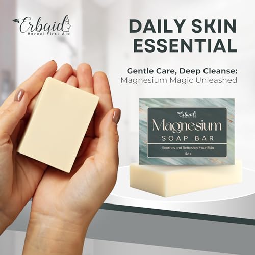 Dead Sea Magnesium Soap Bar ? Deep Cleansing, Moisturizing Body Soap for Dry Itchy and All Skin Types ? Shower Soap Soothes Muscles and Joints ? All-Natural Exfoliating Face and Body Wash Made in USA