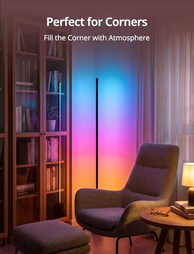 Ailofy Corner Floor Lamp RGBW LED with App & Voice Control - Black