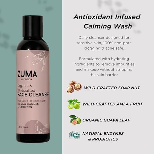 Organic Facial Cleanser with Guava Leaf and Pineapple - Gentle Skin Care, 118 mL