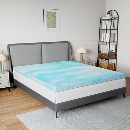 Blue King 3 Inch Cooling Memory Foam Mattress Topper - Pressure Relief