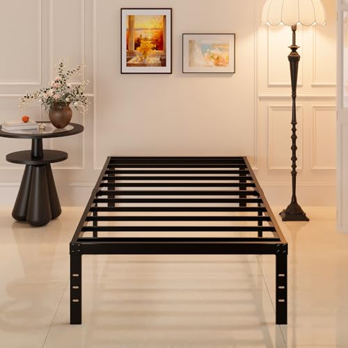 Twin XL Bed Frame 14 Inch Heavy Duty Metal Platform Bed No Box Spring Needed - Support Up to 2500 lbs, Easy Assembly, Noise Free, Black