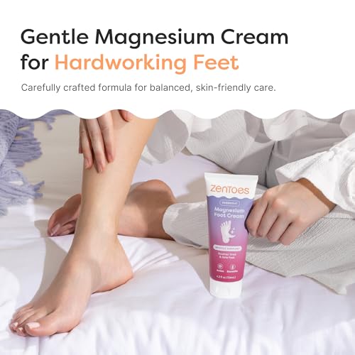 ZenToes Magnesium Cream with Arnica 4.2 oz Pack of 2 for Relaxation & Tired Feet