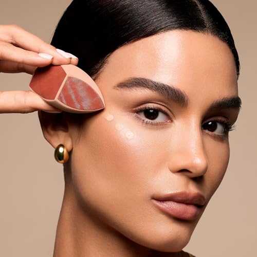 Real Techniques Makeupsaver Sponge + Brush Trio, Makeup Blending Sponge & Brushes For Liquid & Cream Foundation, Natural Finish & Reduces Makeup Waste, Cruelty & Latex-Free, 3 Piece Set