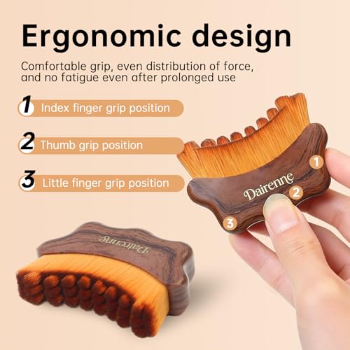 3-Pack Lymphatic Face Contour Brushes for Facial Sculpting & Anti-Puffiness - Brown