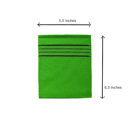 The Original Korean Exfoliating Mitt Body Scrub. Asian Exfoliating Bath Washcloth for Dead Skin, Bath Sponge,Body exfoliate Glove. (green4 red4 yellow4)