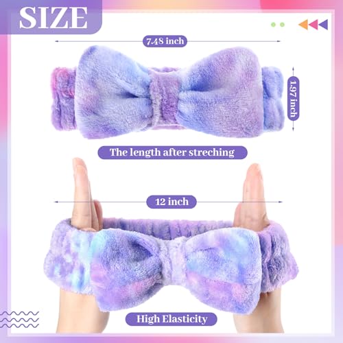 Tie-Dye Elastic Face Wash Headbands - Pack of 24 for Makeup & Skincare