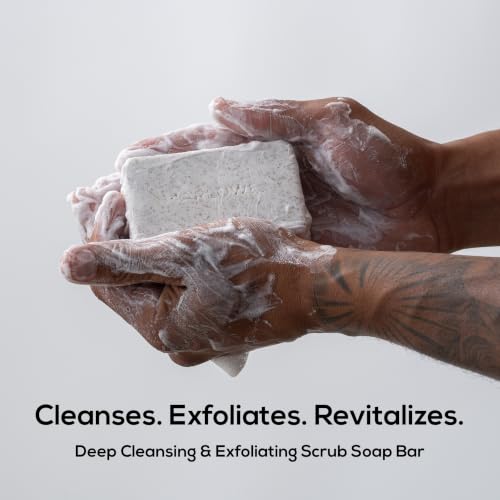 MARLOWE Body Scrub Soap Bar Sage + Fir 7 oz Pack of 3 - Exfoliating Vegan Natural