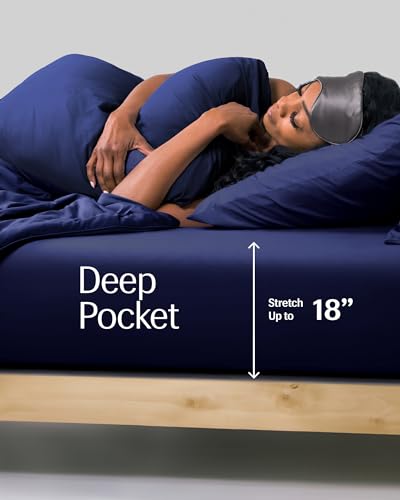 REST Evercool+ Cooling Fitted Sheet for Hot Sleepers, Full Size Midnight Blue