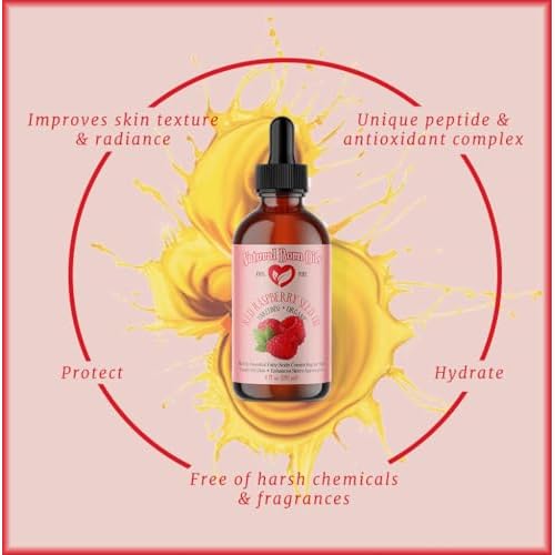 Natural Born Oils Red Raspberry Seed Oil, 4oz, Organic, Cold-Pressed Carrier Oil, Rich in Antioxidants, Ideal for Skin Hydration & Hair Nourishment