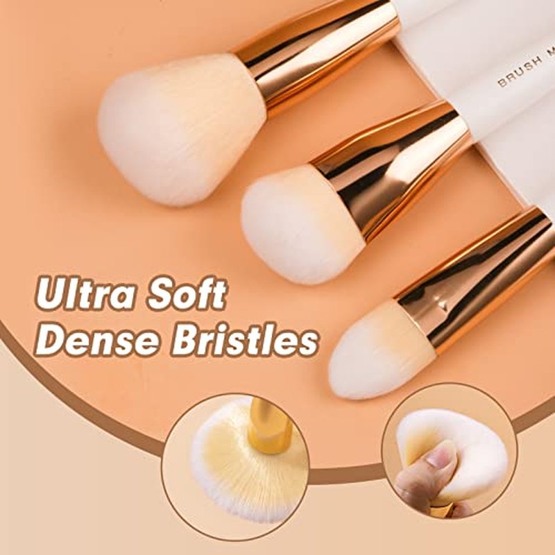 10Pcs Makeup Brushes Set Professional Kabuki Foundation Eyeshadow Blush Blending Lip Full Face Cosmetic Kit W/Makeup Brush Set with Holder