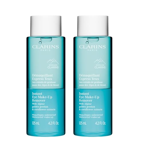 Clarins Instant Eye Make-Up Remover | Bi-Phase Remover For Heavy and Waterproof Eye Make-Up | Cleanses, Softens, Hydrates | Conditions Lashes | Ophthalmologist Tested | All Skin Types | 4.2 Ounces