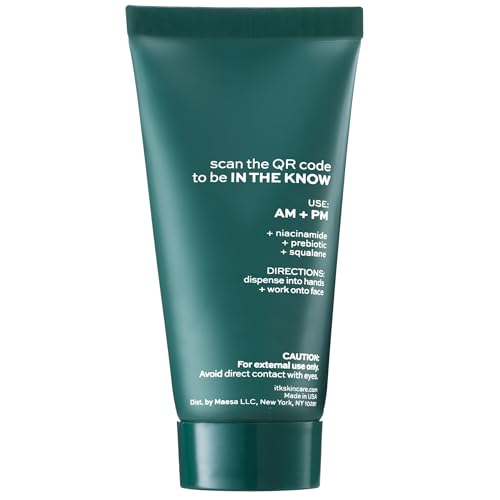 ITK Skincare Prebiotic Gel Face Moisturizer For Oily, Acne Prone Skin - Niacinamide + Squalane + Cucumber Extract - Hydrate + Energize Skin - Dark Spot Corrector For Face - Vegan + Cruelty Free