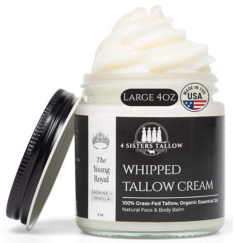 Jasmine Vanilla Grass Fed Beef Tallow Face Moisturizer - 4 Fl Oz - Organic & Natural