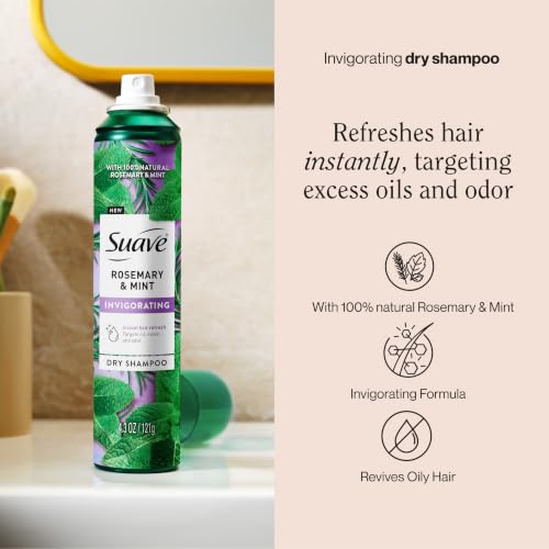 Dry Shampoo for Oily Hair with Rosemary & Mint - Cruelty-Free, 12 oz