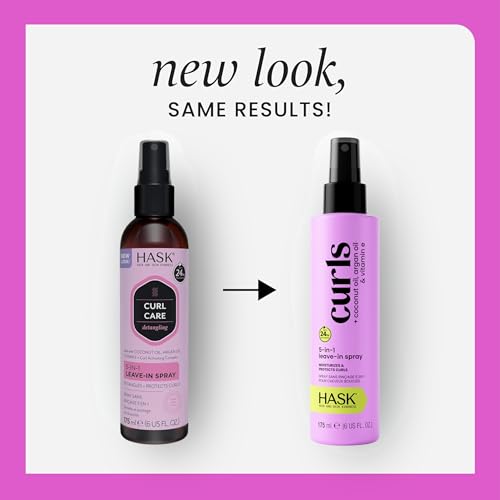 HASK CURL CARE 5-IN-1 Leave-In Spray Conditioner 2 Piece Bundle- vegan formula, cruelty free, color safe, gluten-free, sulfate-free, paraben-free