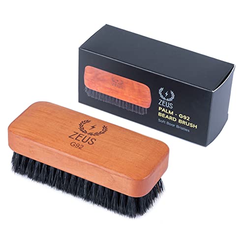 ZEUS Palm Beard Brush Soft Boar Bristles & Pear Wood Handle - Soft Bristles